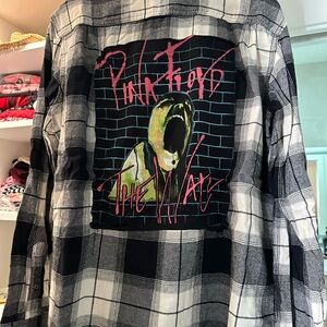 Modern Vintage Black and White Plaid Vintage Tshirt